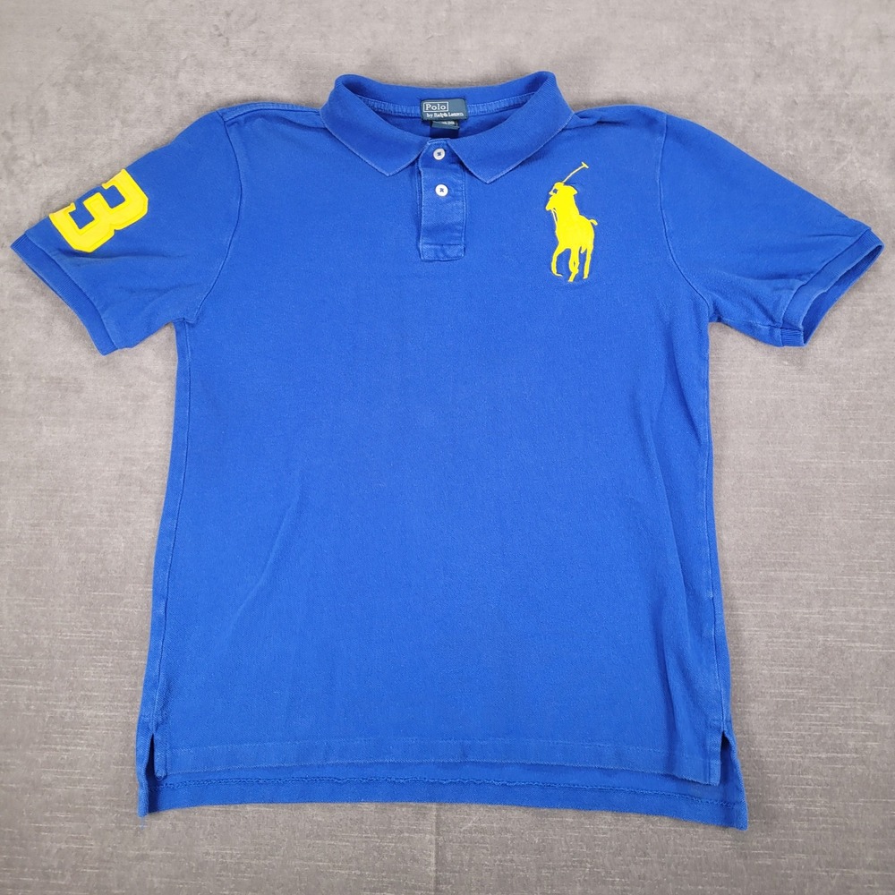 Polo Ralph Lauren Large Pony Rugby Kids Polo Shirt Blue Flaw XL 18-20